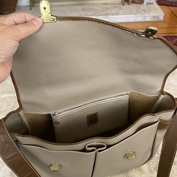 Trussardi Crespo Collection Italian Leather Unisex Messenger Bag Vintage - Picture 10 of 16